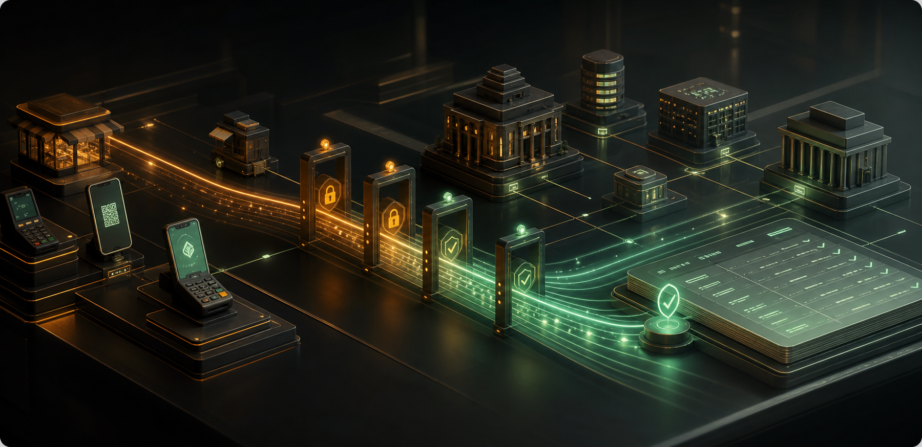 Abstract payment operations with secure settlement checkpoints